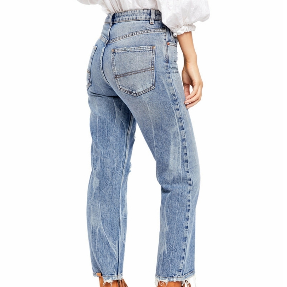FREE PEOPLE Dakota Straight Leg Highrise Jeans - Picture 3 of 3